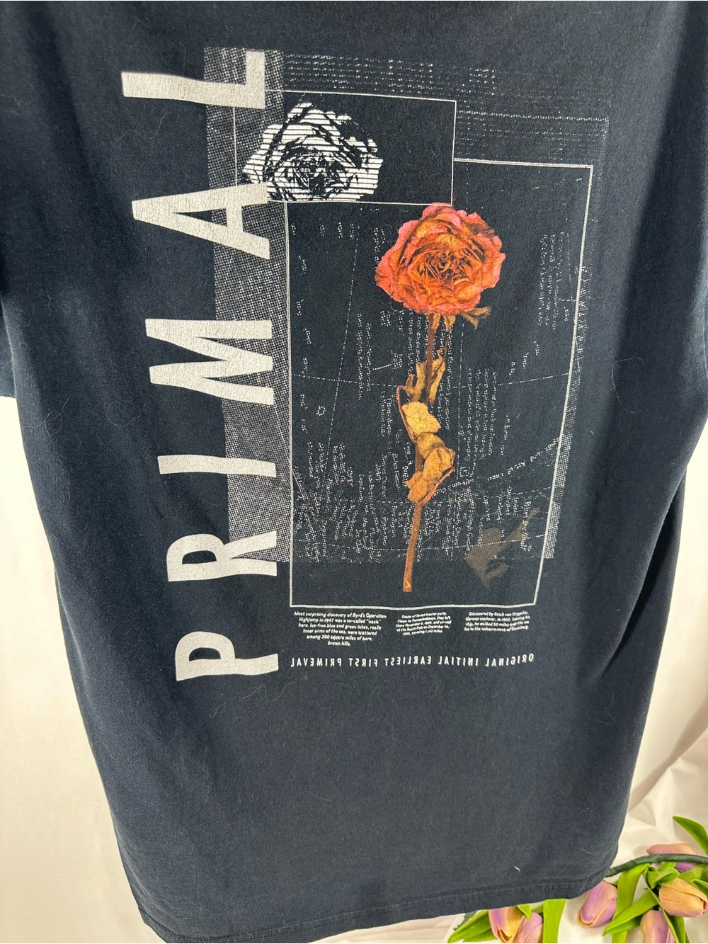 Empyre Primal Graphic T-Shirt Men’s Medium Black Rose Streetwear Skate